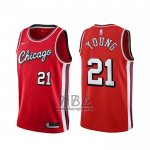 Camiseta Chicago Bulls Thaddeus Young NO 21 Ciudad 2021-22 Rojo