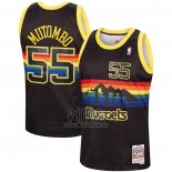 Camiseta Denver Nuggets Dikembe Mutombo NO 55 Mitchell & Ness 1991-92 Negro