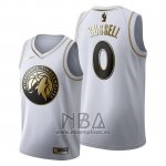 Camiseta Golden Edition Minnesota Timberwolves D'angelo Russell NO 0 2019-20 Blanco