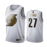 Camiseta Golden Edition Portland Trail Blazers Jusuf Nurkic NO 27 Blanco
