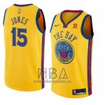 Camiseta Golden State Warriors Damian Jones NO 15 Ciudad 2018 Amarillo