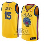 Camiseta Golden State Warriors Damian Jones NO 15 Ciudad 2018 Amarillo