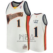 Camiseta Golden State Warriors Damion Lee NO 1 2009-10 Hardwood Classics Blanco