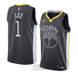 Camiseta Golden State Warriors Damion Lee NO 1 Statement 2018 Negro