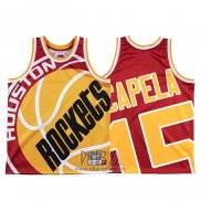 Camiseta Houston Rockets Clint Capela NO 45 Mitchell & Ness Big Face Rojo