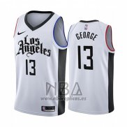 Camiseta Los Angeles Clippers Paul George NO 13 Ciudad 2019-20 Blanco