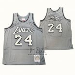 Camiseta Los Angeles Lakers Kobe Bryant NO 24 Mitchell & Ness 1996-97 Gris