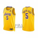 Camiseta Los Angeles Lakers Talen Horton-Tucker NO 5 75th Anniversary 2021-22 Amarillo