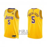 Camiseta Los Angeles Lakers Talen Horton-Tucker NO 5 75th Anniversary 2021-22 Amarillo