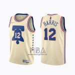 Camiseta Philadelphia 76ers Tobias Harris NO 12 Earned 2020-21 Crema