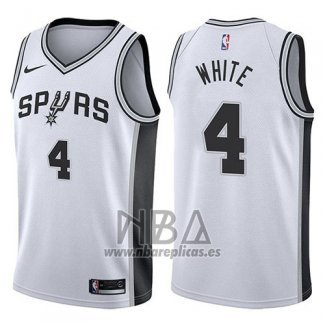 Camiseta San Antonio Spurs Derrick White NO 4 Swingman Association 2017-18 Blanco