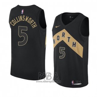 Camiseta Toronto Raptors Kyle Collinsworth NO 5 Ciudad 2018 Negro