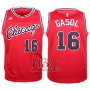 Camiseta Chicago Bulls Pau Gasol NO 16 Retro Rojo