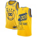 Camiseta Golden State Warriors Personalizada Hardwood Classics 2019-20 Oro