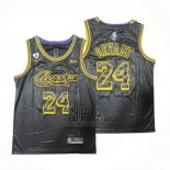 Camiseta Los Angeles Lakers Kobe Bryant NO 24 Crenshaw Black Mamba Negro