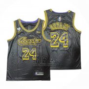 Camiseta Los Angeles Lakers Kobe Bryant NO 24 Crenshaw Black Mamba Negro