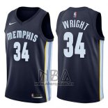 Camiseta Memphis Grizzlies Brandan Wright NO 34 Icon 2017-18 Azul