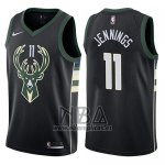 Camiseta Milwaukee Bucks Brandon Jennings NO 11 Statement 2017-18 Negro