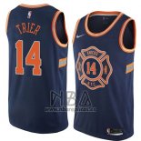Camiseta New York Knicks Allonzo Trier NO 14 Ciudad 2018 Azul