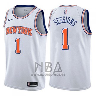 Camiseta New York Knicks Ramon Sessions NO 1 Statement 2017-18 Blanco