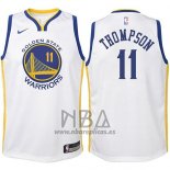 Camiseta Nino Golden State Warriors Klay Thompson NO 11 2017-18 Blanco