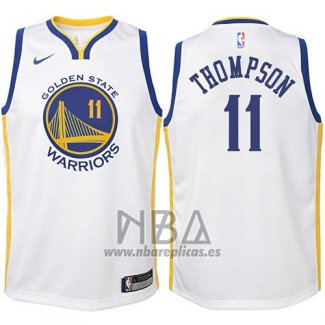Camiseta Nino Golden State Warriors Klay Thompson NO 11 2017-18 Blanco
