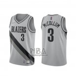 Camiseta Portland Trail Blazers CJ McCollum NO 3 Earned 2020-21 Gris