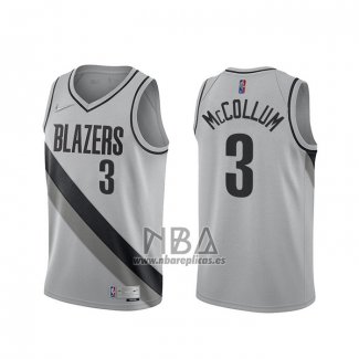 Camiseta Portland Trail Blazers CJ McCollum NO 3 Earned 2020-21 Gris