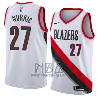 Camiseta Portland Trail Blazers Jusuf Nurkic NO 27 Association 2018 Blanco