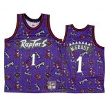 Camiseta Toronto Raptors Tracy Mcgrady NO 1 Hardwood Classics Tear Up Pack Violeta