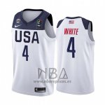 Camiseta USA Derrick Blanco NO 4 2019 FIBA Basketball World Cup Blanco